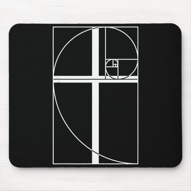 Mousepad Proporção Áurea Cruz Cristã Sequência de Fibonacci (Frente)