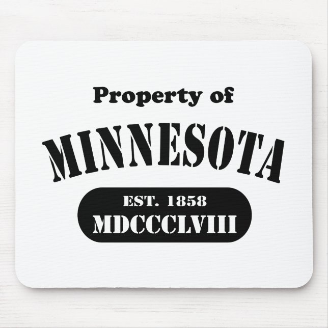 Mousepad Propriedade de Minnesota - texto negro (Frente)