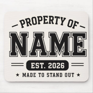 Mousepad Propriedade Personalizada do Nome – Estilo Univers