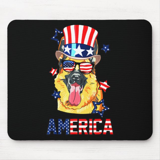 Mousepad Proprietário Do Cachorro german shepherd 4 De Julh (Frente)
