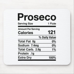 Mousepad Proseco Nutrição Fatos Ação de Graças Correspondên