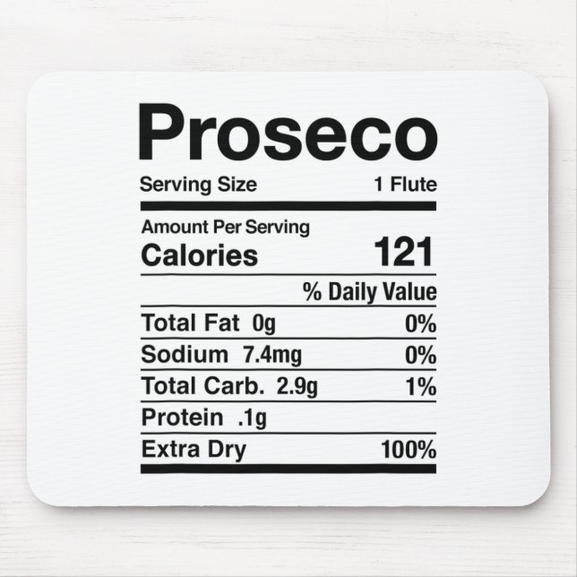Mousepad Proseco Nutrição Fatos Ação de Graças Correspondên (Frente)