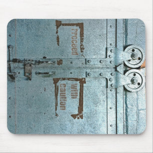 Mousepad Prossiga com a porta industrial de cinzas azuis de