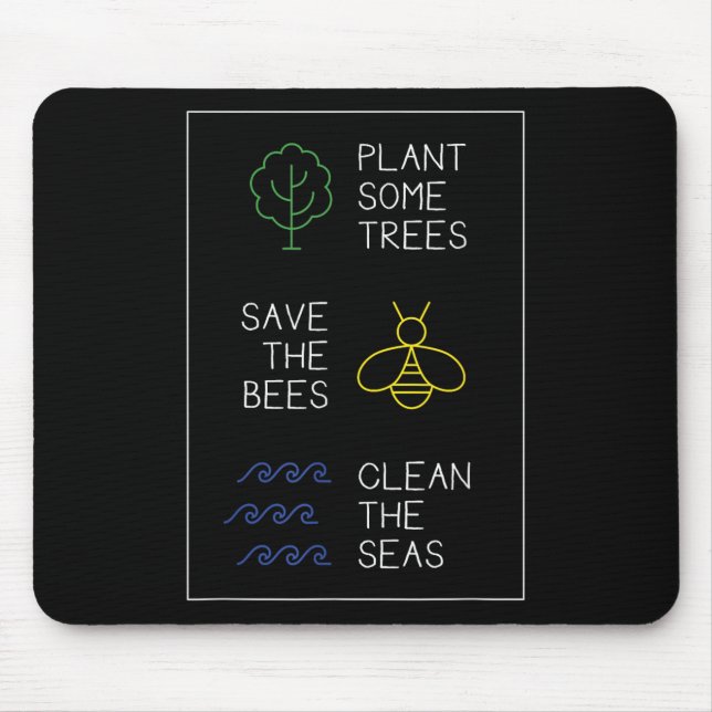 Mousepad Proteção Ambiental Dizendo, Plantar Árvores, Salva (Frente)