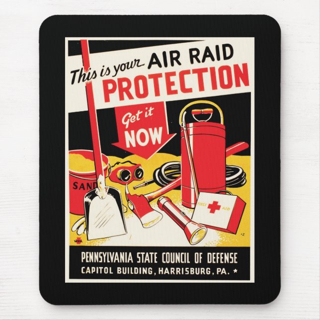 Mousepad Proteção contra Raid Aéreo (Frente)