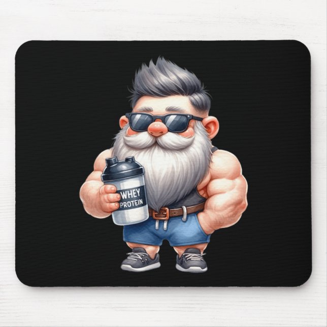 Mousepad Proteína De Soro De Soro Pai Funny Bodybuilder Grá (Frente)