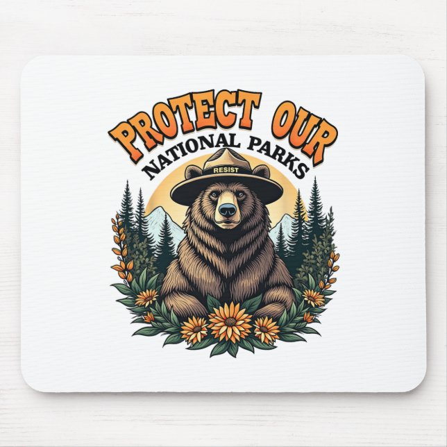 Mousepad Proteja Nossos Parques Nacionais Contra o Urso Alt (Frente)