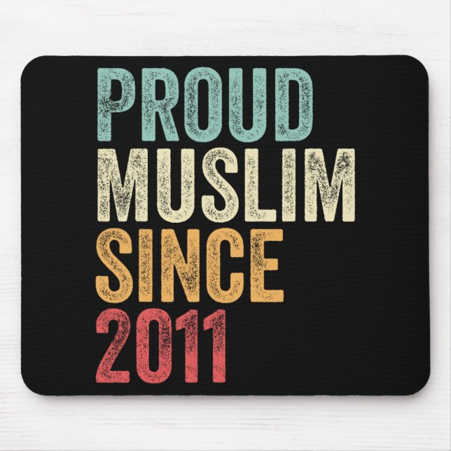 Mousepad Proud Muslim Since 2011 Embracing Islamic Faith Ne (Frente)
