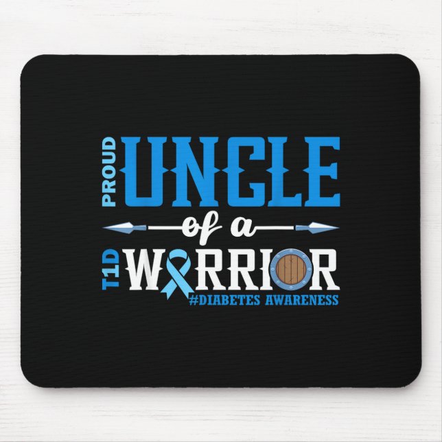 Mousepad Proud Uncle Of A T1d Warrior Diabetes Awareness Ri (Frente)