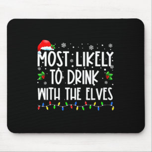 Mousepad Provavelmente Beber Com O Natal Da Família Elves E