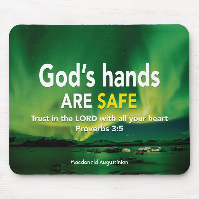 Mousepad Provérbios 3:5 TRUST IN THE LORD God's Safe (Frente)