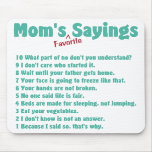 Mousepad Provérbios favoritos da mãe em presentes para el