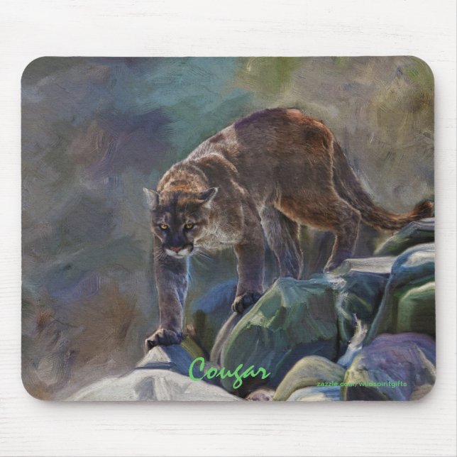 Mousepad Prowgar Cougar Mountain Lion Art Design (Frente)