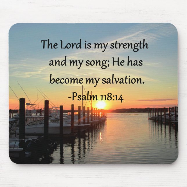 Mousepad Psalm 118 14 SUNSET SOBRE A FOTO DO LAGO (Frente)