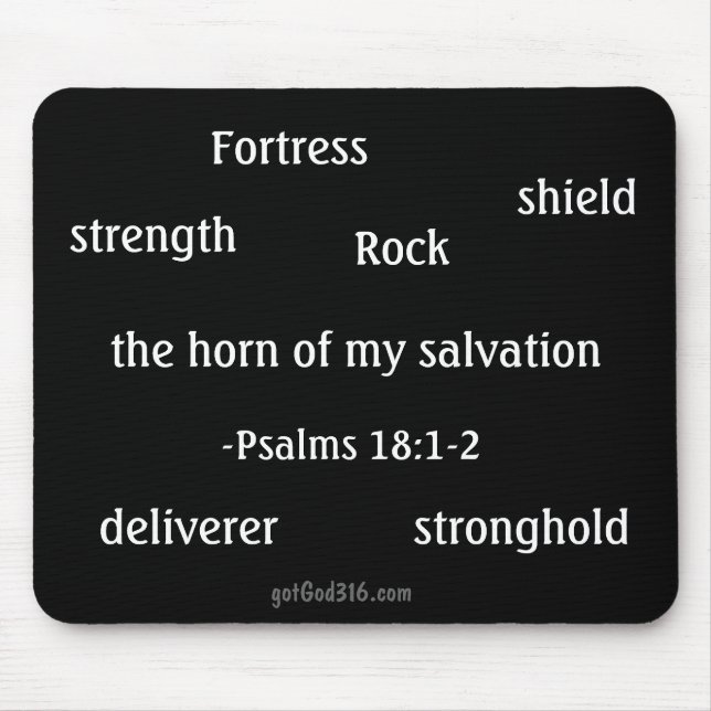 Mousepad Psalm 18:1-2 gotGod316l.com (Frente)