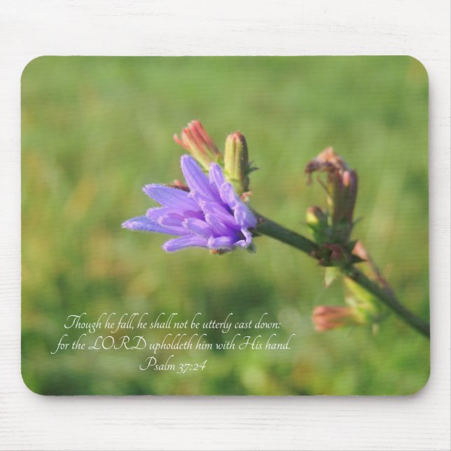 Mousepad Psalm 37:24 Pad De Rato De Flor Selvagem (Frente)