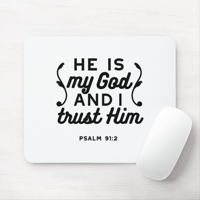Mousepad Psalm 91:2 – Trust in God Christian Bible Verse (Com mouse)