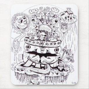 Mousepad Psicadélico preto e branco