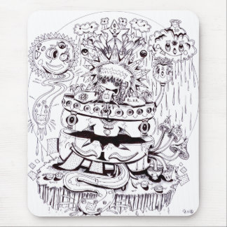 Mousepad Psicadélico preto e branco