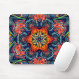 Mousepad Psicodélica Colorida Kaleidoscópio Padrão