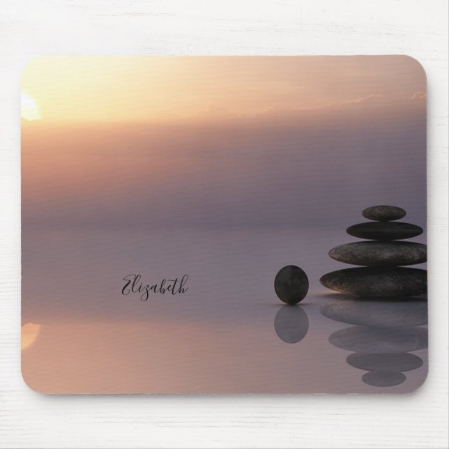 Mousepad Psicólogo Terapeuta Pedras Zen, Pôr do Sol (Frente)