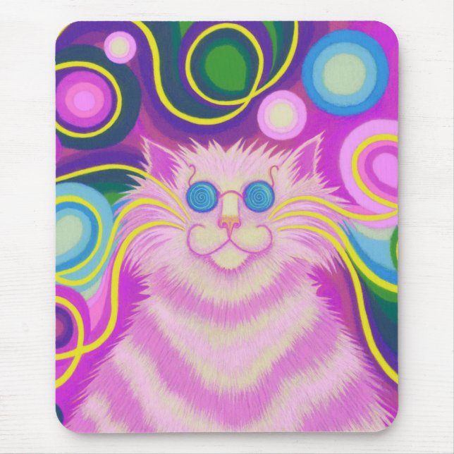 Mousepad Psy-cat-delic - Pousepad rosa vertical (Frente)
