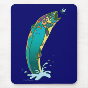 Mousepad Psychedelic Trout Fishing