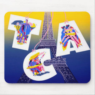 Mousepad Publicidade à Viagem aérea da Torre Eiffel de Pari