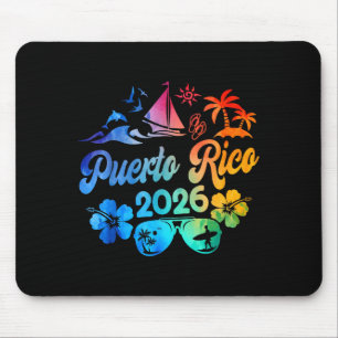 Mousepad Puerto Rico 2026 Férias Praia Tie Dye Viagem Verão