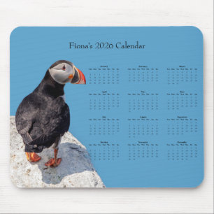 Mousepad Puffim-do-Atlântico: Personalize o calendário de 2