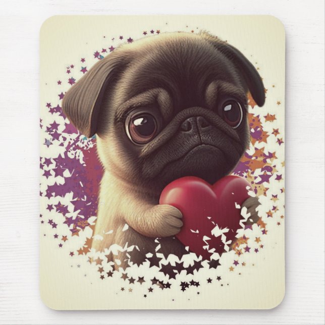 Mousepad Pug, Animal, Natureza (Frente)