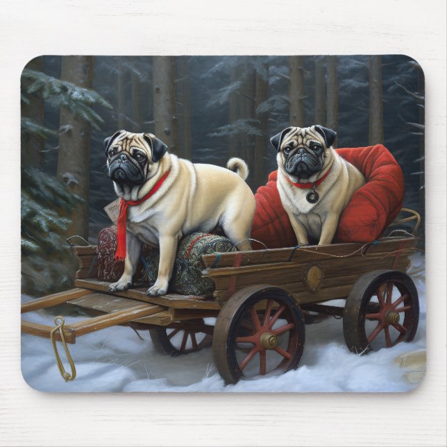 Mousepad Pug Christmas Fesason Season (Frente)