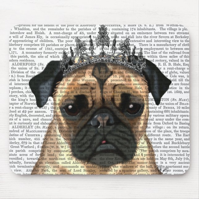 Mousepad Pug Com Tiara (Frente)