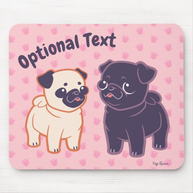 Mousepad Pug de Kawaii (Frente)