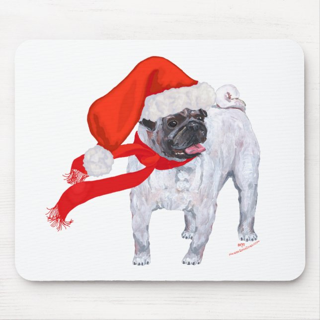 Mousepad Pug de Natal (Frente)