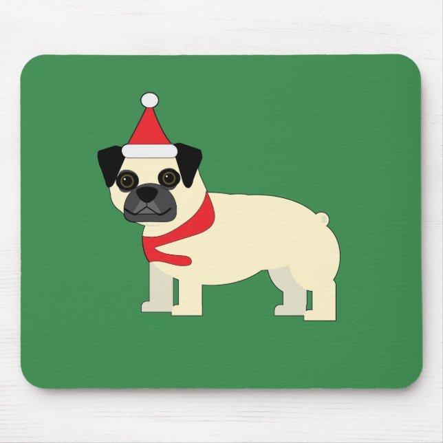 Mousepad Pug de Natal (Frente)