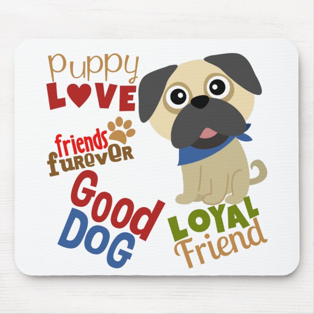 Mousepad Pug Dog Melhor Amigo (Frente)