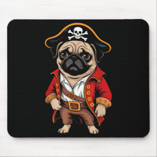 Mousepad Pug Dog Pirate Shirt Boys Crianças Skull Halloween
