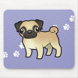 Mousepad Pug dos desenhos animados