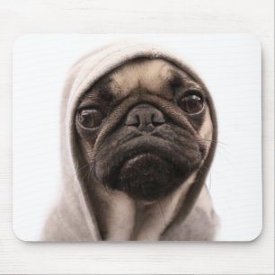 Mousepad Pug em um Hoodie