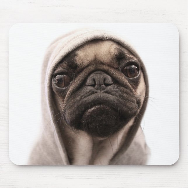 Mousepad Pug em um Hoodie (Frente)