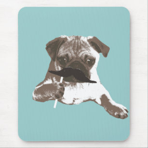 Mousepad Pug engraçado do bigode