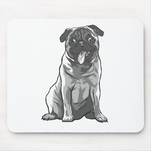Mousepad Pug Fofo com Bom Humor (Frente)