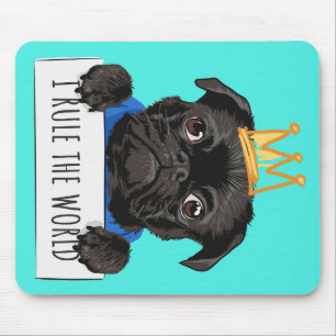 Mousepad Pug I Governar O Presente Mundial, Engraçado Dom