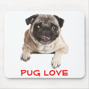 Mousepad Pug Love Puppy Dog Saindo Do Bocal Da Língua