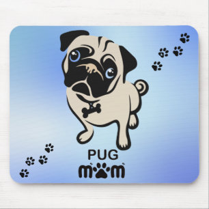 Mousepad Pug Mãe Paw Print