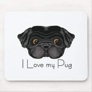 Mousepad Pug preto