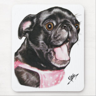 Mousepad Pug preto Whassup?!