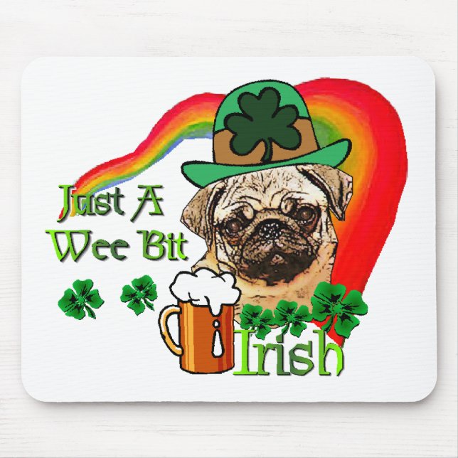 Mousepad Pug St Patricks (Frente)