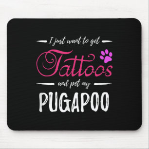 Mousepad Pugapoo Cachorro Lover Tatuagem Engraçada Cachorro